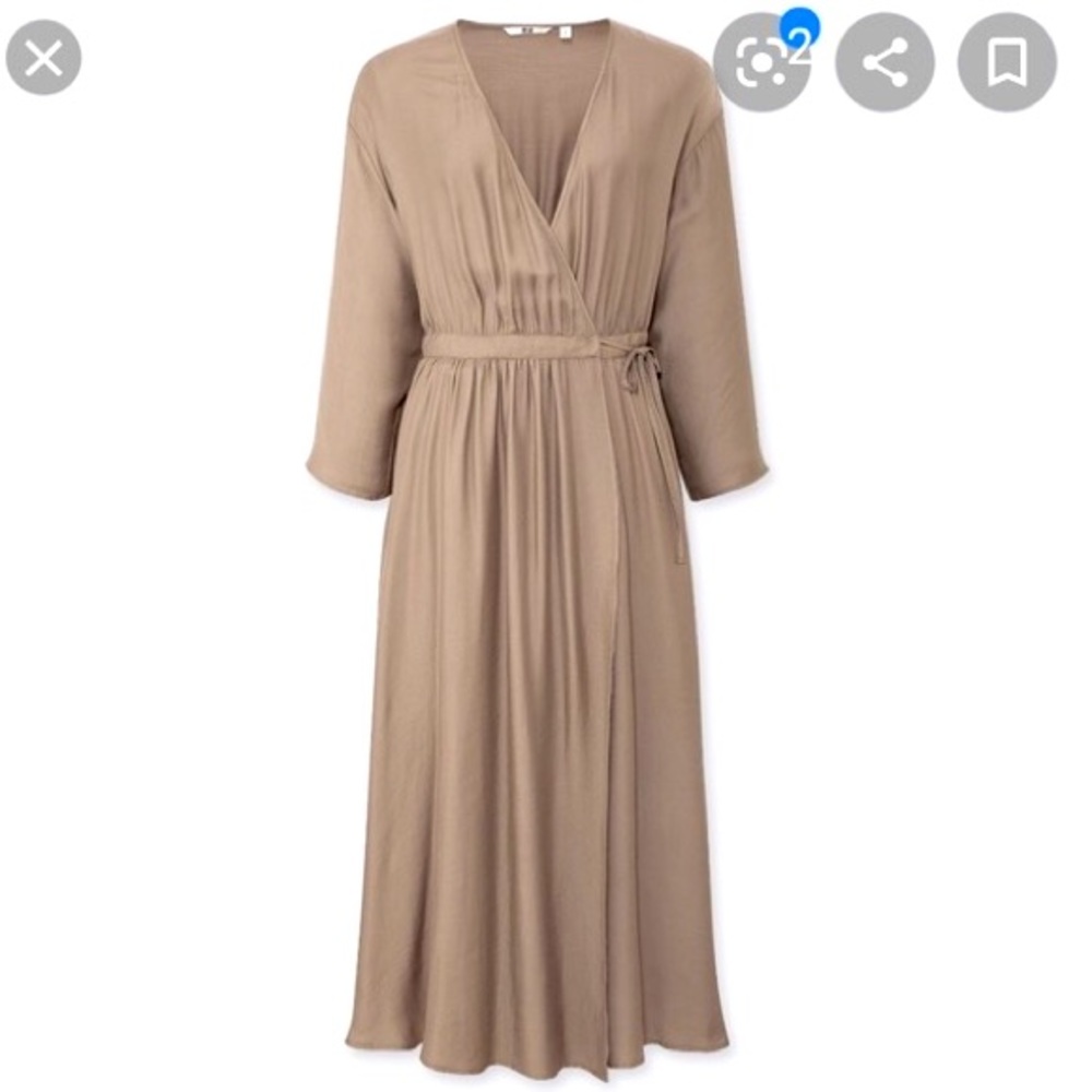 Uniqlo | Wrap 3/4 Sleeve Long Dress size L